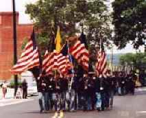 The Parade of the Army of Ohio prior to the dedication ceremony for the statue of Gen. William T. Sherman in Lancaster, Ohio.